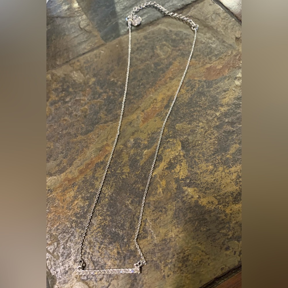 Origami Owl Silver bezel bar necklace 18” - Picture 1 of 3